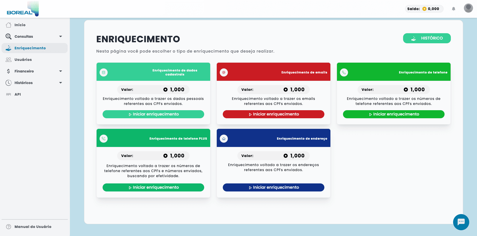 Página de planos Boreal