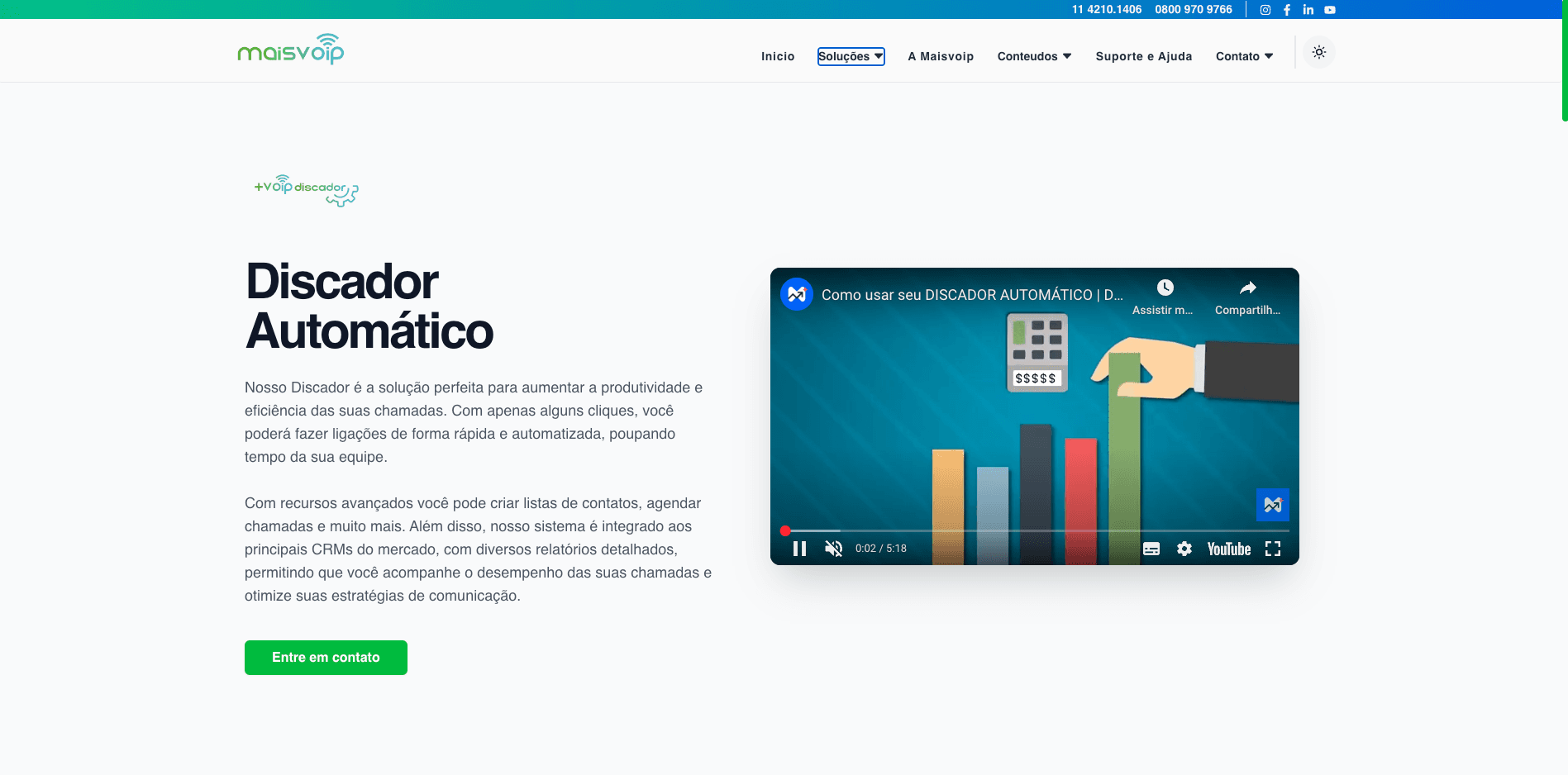 Portfólio de clientes Mais Voip